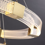 Modern Luxury Parallel LED Chandelier Acrylic Ceiling Light Fixture Gold Pendant Lighting