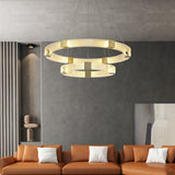 Modern Luxury Parallel LED Chandelier Acrylic Ceiling Light Fixture Gold Pendant Lighting