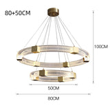 Modern Luxury Parallel LED Chandelier Acrylic Ceiling Light Fixture Gold Pendant Lighting