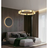 Modern Luxury Parallel LED Chandelier Acrylic Ceiling Light Fixture Gold Pendant Lighting