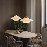 Modern Miller Art Deco Milk Glass Pendant Light