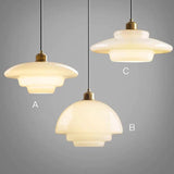 Modern Miller Art Deco Milk Glass Pendant Light