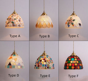 Modern Mini Glass Pendant Light  Island  Ceiling Pendant Light Fixture Stained Glass Hanging Lamp