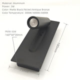 Modern Minimalist Adjustable LED Wall Sconce | 3W Aluminum Accent Light with Choice of Color Temperature