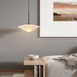 Modern Minimalist Glass Pendant Lamp Creative Lighting Bedroom Living Room Black Iron Paint Fixture