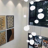 Modern Minimalist Pebble Shaped Glass Pendant Light – Creative Frosted Stone Hanging Lamp