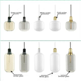 Modern Minimalist Pendant Light - Tinted Glass Shade with Marble/Metallic Socket, Industrial Hanging Lamp
