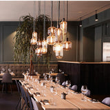 Modern Minimalist Pendant Light - Tinted Glass Shade with Marble/Metallic Socket, Industrial Hanging Lamp