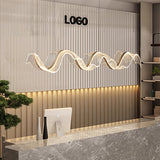 Modern Minimalist Wave LED Pendant Light Chandelier Tri-color Dimmable