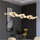 Modern Minimalist Wave LED Pendant Light Chandelier Tri-color Dimmable