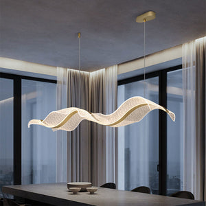 Modern Minimalist Wave LED Pendant Light Chandelier Tri-color Dimmable
