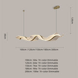 Modern Minimalist Wave LED Pendant Light Chandelier Tri-color Dimmable
