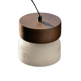Modern Minimalist Wood & Alabaster Pendant Light