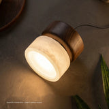 Modern Minimalist Wood & Alabaster Pendant Light