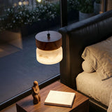 Modern Minimalist Wood & Alabaster Pendant Light