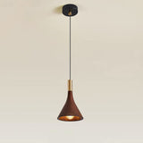 Modern Minimalist Wooden Pendant Light with Gold Accent