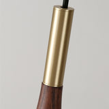 Modern Minimalist Wooden Pendant Light with Gold Accent