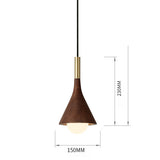 Modern Minimalist Wooden Pendant Light with Gold Accent