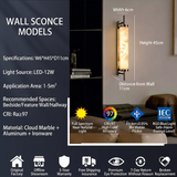 Modern Natural Alabaster Alabaster Column Wall Light
