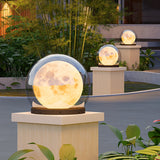 Modern Outdoor Lunar Globe Pillar Light - IP65 Waterproof Garden Post Lamp