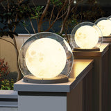Modern Outdoor Lunar Globe Pillar Light - IP65 Waterproof Garden Post Lamp