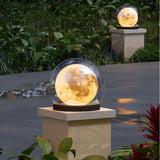 Modern Outdoor Lunar Globe Pillar Light - IP65 Waterproof Garden Post Lamp