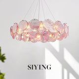 Modern Murano Glass Chandelier - Luxury RoundLinear Pendant Light