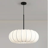 Modern Silk Pumpkin Pendant Light - Mid-Century Japanese Zen Hanging Lamp