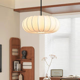 Modern Silk Pumpkin Pendant Light - Mid-Century Japanese Zen Hanging Lamp