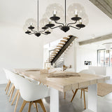 Modern Sputnik Chandelier with Clear Glass Globes  Hanging Pendant Lights for Bedroom Restaurant Dining Table Living Room Hallway