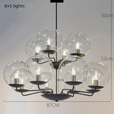 Modern Sputnik Chandelier with Clear Glass Globes  Hanging Pendant Lights for Bedroom Restaurant Dining Table Living Room Hallway