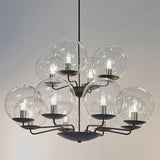 Modern Sputnik Chandelier with Clear Glass Globes  Hanging Pendant Lights for Bedroom Restaurant Dining Table Living Room Hallway