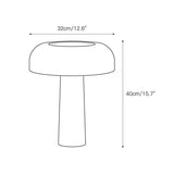 Modern Travertine Stone Table Lamp with Frosted Glass Mushroom Shade - Minimalist Nordic Desk Lamp
