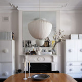 Modern White Silk Fabric Pendant Lamp Homestay Pendant Light Fixtures