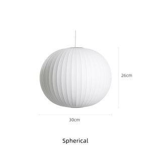 Modern White Silk Fabric Pendant Lamp Homestay Pendant Light Fixtures