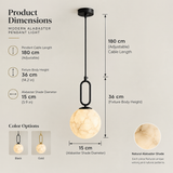 Modern Alabaster Globe Pendant Light with G9 Bulb