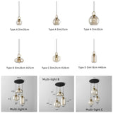 Modern Amber Glass Pendant Light – Minimalist Nordic Hanging Lamp