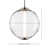 Modern Glass Pendant Light, Diamond & Globe Shapes, LED Tube Inside
