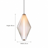 Modern Glass Pendant Light, Diamond & Globe Shapes, LED Tube Inside
