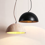Modern Natural Travertine Dome Pendant Light