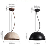 Modern Natural Travertine Dome Pendant Light