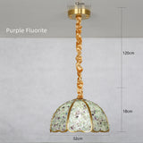 Handmade Mosaic Seashell Copper Crystal Dome Hemispherical Pendant Lamp