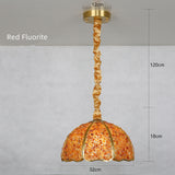 Handmade Mosaic Seashell Copper Crystal Dome Hemispherical Pendant Lamp