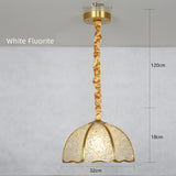 Handmade Mosaic Seashell Copper Crystal Dome Hemispherical Pendant Lamp