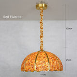 Handmade Mosaic Seashell Copper Crystal Dome Hemispherical Pendant Lamp