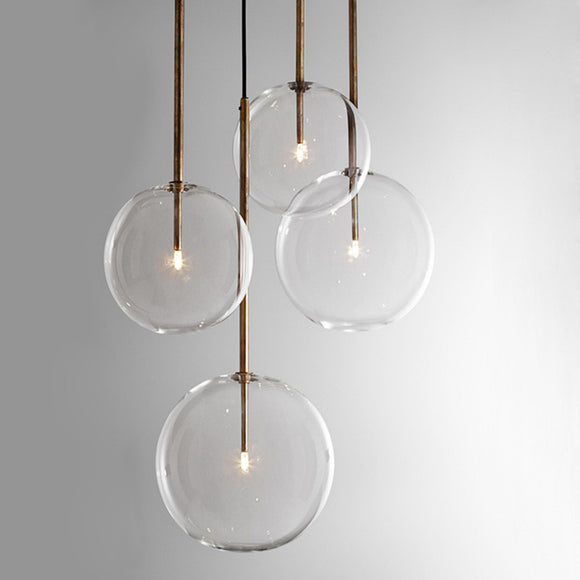 Nordic Clear Glass Pendant Lights Globe Chrome Glass Ball