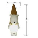 Nordic Whimsical Teddy Bear Wall Sconce – Frosted Moon Orb Night Light