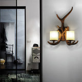 Rustic Antler Wall Sconce Lighting Fixture 2-lights