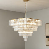 Modern Square Murano Glass Chandelier – Luxury Geometric Inverted Pyramid Pendant Lighting