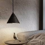 Industrial Wabi-Sabi Volcanic Stone Pendant Light – Natural Lava Rock Hanging Lamp